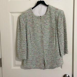 ⭐️ St. John collection multicolor cream wool blazer, size 12